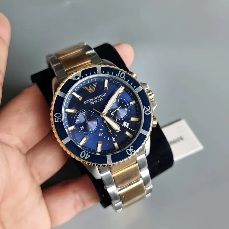 Emporio Armani Mario Chronograph Blue Dial Men's Watch- AR11362